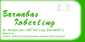 barnabas koberling business card